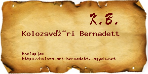 Kolozsvári Bernadett névjegykártya