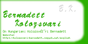 bernadett kolozsvari business card